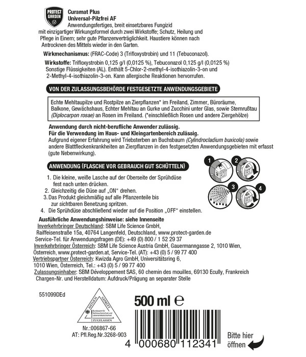 PROTECT GARDEN Curamat Plus Universal-Pilzfrei AF, 500 Ml 4 PROTECT GARDEN Curamat Plus Universal-Pilzfrei AF, 500 Ml - Image 2