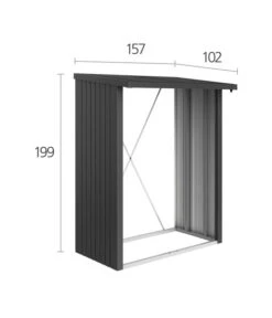 Biohort WoodStock® 150 Für Kaminholz 11 Biohort WoodStock® 150 Für Kaminholz -Gartenserien Verkaufsgeschäft 3661360 WE DE 001 BiohortWoodstock150dunkelgrauSkizze