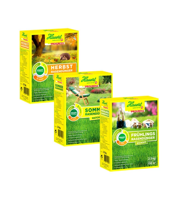 Hauert Progress 3x 2,5 Kg Rasendünger-Set Frühling, Sommer, Herbst 3 Hauert Progress 3x 2,5 Kg Rasendünger-Set Frühling, Sommer, Herbst