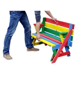 Habau Kinder Picknickbank Bunt, 100 X 50 X 62 Cm -Gartenserien Verkaufsgeschäft 4031100 WE FS 003 KinderPicknickbank