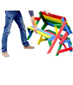 Habau Kinder Picknickbank Bunt, 100 X 50 X 62 Cm -Gartenserien Verkaufsgeschäft 4031100 WE FS 004 KinderPicknickbank