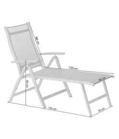 Dehner Gartenliege Chicago, Ca. B70/H72/T180 Cm -Gartenserien Verkaufsgeschäft 4210258 WE FS 001 SkizzeLiegeChicagoNE