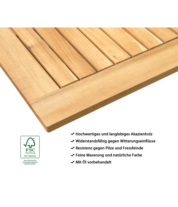 Dehner Balkonklapptisch Macao, Ca. B124/H74/T80 Cm 6 Dehner Balkonklapptisch Macao, Ca. B124/H74/T80 Cm - Image 4