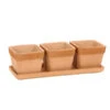Degrea Terrakotta-Töpfchen Mit Untersetzer, Quadratisch, 3er-Set -Gartenserien Verkaufsgeschäft 5351309 WE FS 001 TerrakottaToepfchenim3erSet