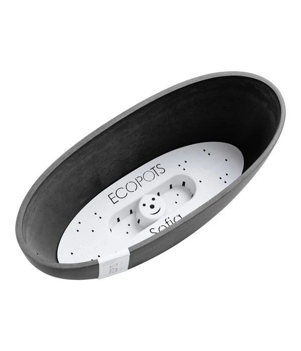 Ecopots Kunststoff-Schale Sofia Mit Wassersystem, Oval, Dunkelgrau, Ca. B30/H13,5/T13 Cm 7 Ecopots Kunststoff-Schale Sofia Mit Wassersystem, Oval, Dunkelgrau, Ca. B30/H13,5/T13 Cm - Image 5
