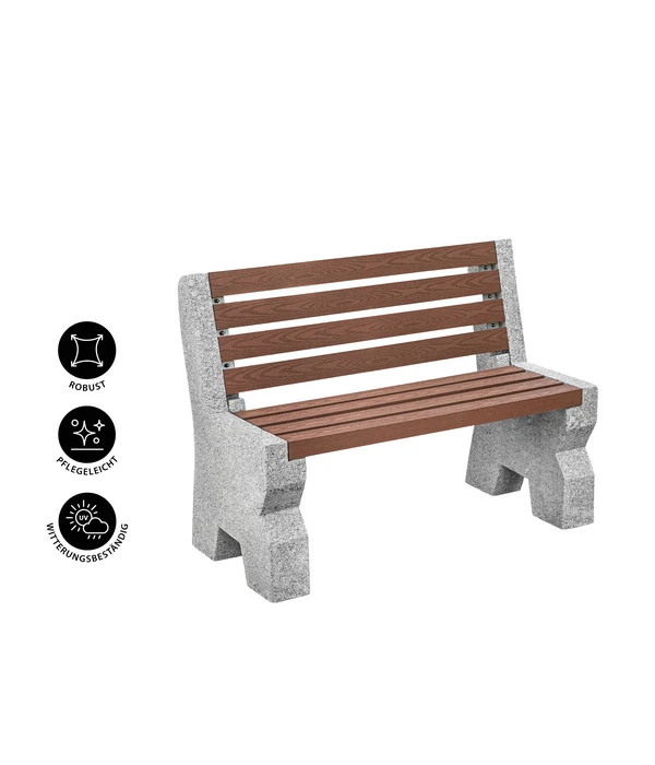 Dehner Granit-Gartenbank, 2-Sitzer, Ca. B114/H75/T52 Cm 4 Dehner Granit-Gartenbank, 2-Sitzer, Ca. B114/H75/T52 Cm - Image 2