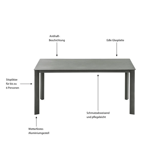 Dehner Gartentisch Nancy, Ca. B160/H75/T90 Cm 9 Dehner Gartentisch Nancy, Ca. B160/H75/T90 Cm - Image 7