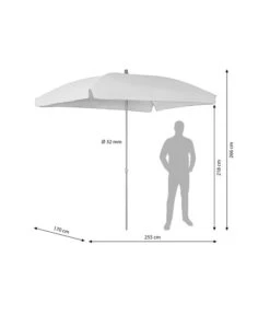 Dehner Sonnenschirm Keros, Rechteckig, Ca. B255/T170 Cm -Gartenserien Verkaufsgeschäft 6702906 WE BG 001 schirmkeros250Hellgrau