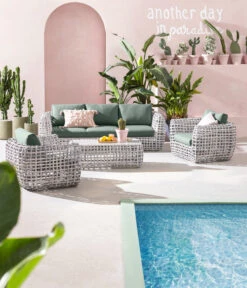 Dehner Flechtlounge Bali, 4-teilig -Gartenserien Verkaufsgeschäft 6705305 WE MO 001 LoungeBaliNEU