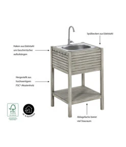 Dehner Spülschrank Southampton, Ca. B50/H90/T50 Cm -Gartenserien Verkaufsgeschäft 6713762 WE IG 001 SpuelschrankSouthamptonNEU