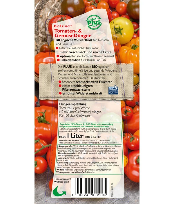 Neudorff® BioTrissol® Plus Tomaten- Und Gemüsedünger, 1 L 4 Neudorff® BioTrissol® Plus Tomaten- Und Gemüsedünger, 1 L - Image 2