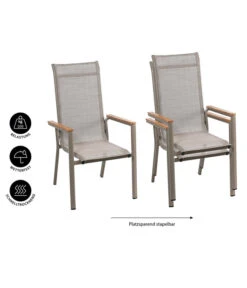 Dehner Stapelstuhl Cleveland, Hellbraun -Gartenserien Verkaufsgeschäft 6894083 WE IG 001 StapelstuhlCleveland