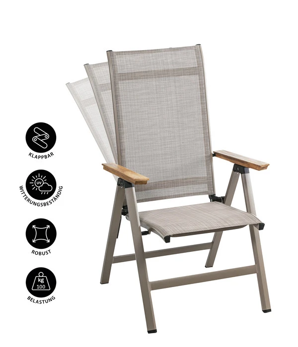 Dehner Klappsessel Cleveland, Hellbraun 6 Dehner Klappsessel Cleveland, Hellbraun - Image 4