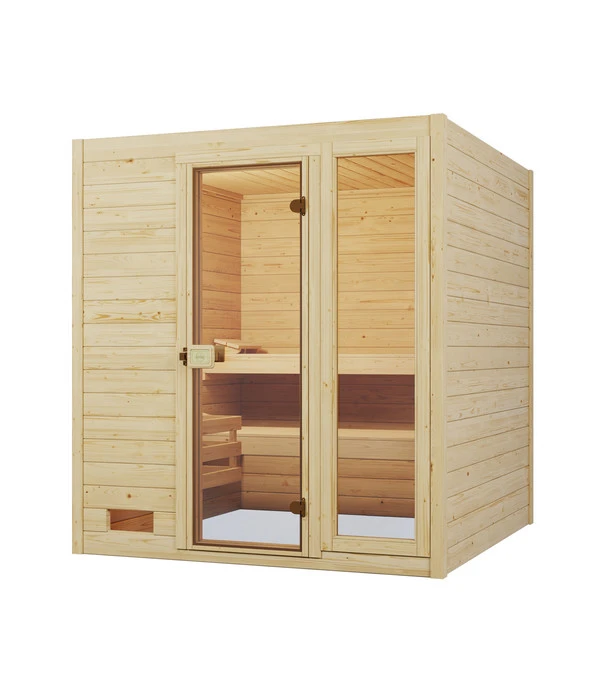 Weka Sauna Valida Plus Mit Glastür Und Fenster Inkl. Ofen, Ca. B189/H204/T172 Cm 3 Weka Sauna Valida Plus Mit Glastür Und Fenster Inkl. Ofen, Ca. B189/H204/T172 Cm