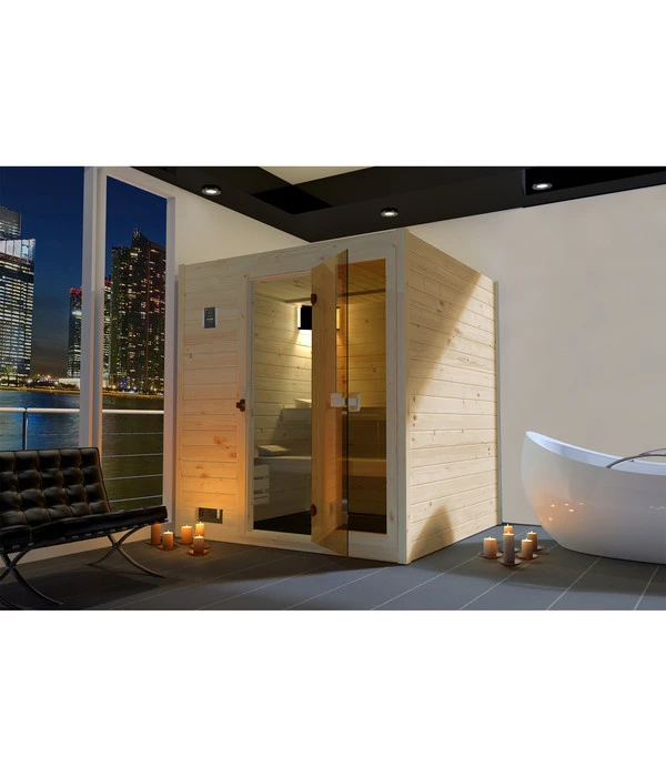 Weka Sauna Valida Plus Mit Glastür Und Fenster Inkl. Ofen, Ca. B189/H204/T172 Cm 4 Weka Sauna Valida Plus Mit Glastür Und Fenster Inkl. Ofen, Ca. B189/H204/T172 Cm - Image 2