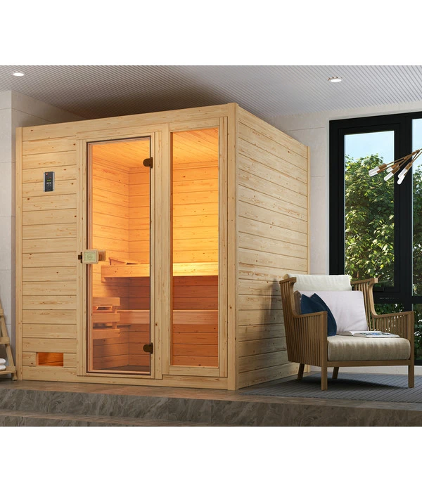 Weka Sauna Valida Plus Mit Glastür Und Fenster Inkl. Ofen, Ca. B189/H204/T172 Cm 5 Weka Sauna Valida Plus Mit Glastür Und Fenster Inkl. Ofen, Ca. B189/H204/T172 Cm - Image 3