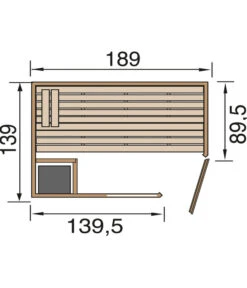 Weka Ecksauna Valida Mit Glastür Und Fenster Inkl. Ofen, Ca. B189/H203,5/T139 Cm -Gartenserien Verkaufsgeschäft 6914766 WE DE 001 WekaSaunaValidaGrundriss