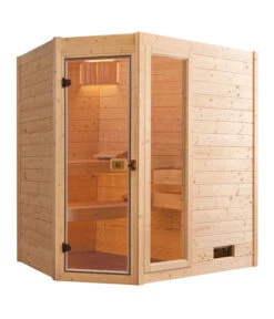 Weka Ecksauna Valida Mit Glastür Und Fenster Inkl. Ofen, Ca. B189/H203,5/T139 Cm