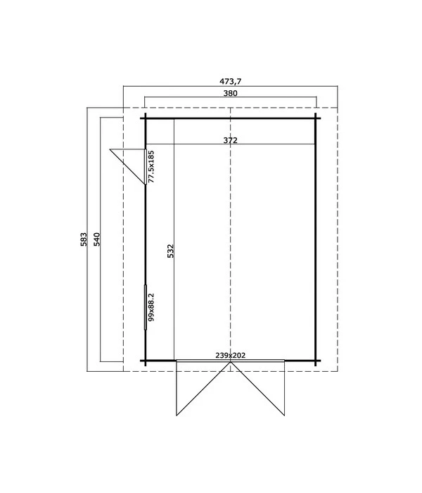 Lasita Maja Garage Yarik 540, Ca. 473,7/H273,6/T583 Cm 5 Lasita Maja Garage Yarik 540, Ca. 473,7/H273,6/T583 Cm - Image 3