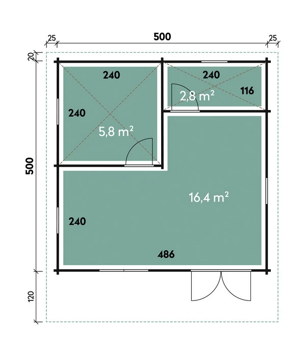 Wolff Finnhaus Gartenhaus Lappland 70-A XL, Inkl. Schlafboden, Ca. B550/H351/T640 Cm 5 Wolff Finnhaus Gartenhaus Lappland 70-A XL, Inkl. Schlafboden, Ca. B550/H351/T640 Cm - Image 3