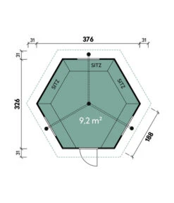 Wolff Finnhaus Grillkota 9 De Luxe, Ca. B438/H364/T388 Cm -Gartenserien Verkaufsgeschäft 6932032 WE DE 001 FinnhausGKDeLuxe
