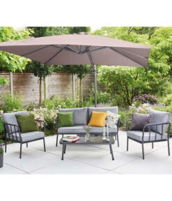 Siena Garden Ampelschirm California N+, Quadratisch, Ca. B250/T250 Cm -Gartenserien Verkaufsgeschäft 6987945 WE MO 001 SienaGardenAmpelschirm250x250cmTaupe