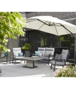 Siena Garden Ampelschirm Sunset N+, Quadratisch, Ca. B300/T300 Cm -Gartenserien Verkaufsgeschäft 6988075 WE MO 001 SienaGardenAmpelschirmSunsetN300x300cmGrau