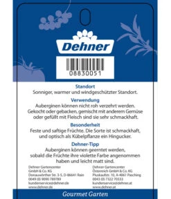 Dehner Gourmet Garten Aubergine, Veredelt -Gartenserien Verkaufsgeschäft 8830051 GGAubergineCarmen Etikett 2